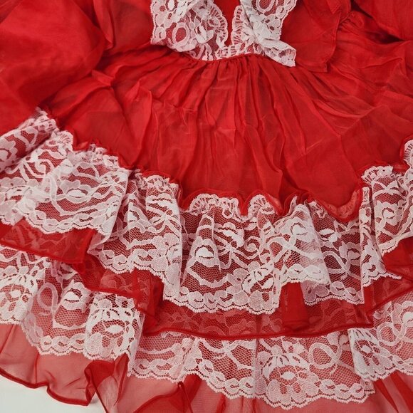VTG Martha’s Miniatures Full Circle Red Ruffled Dress Size 6 Pageant Christmas - Picture 6 of 12